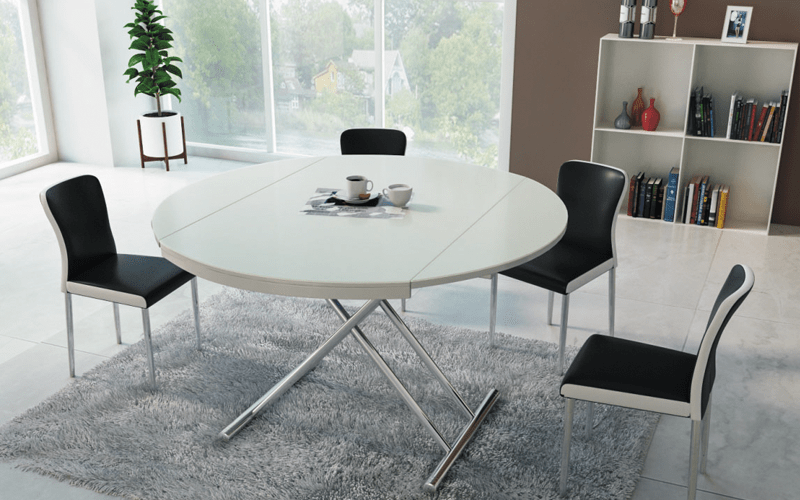 Height adjustable wood extending dining tables lohabour furniture