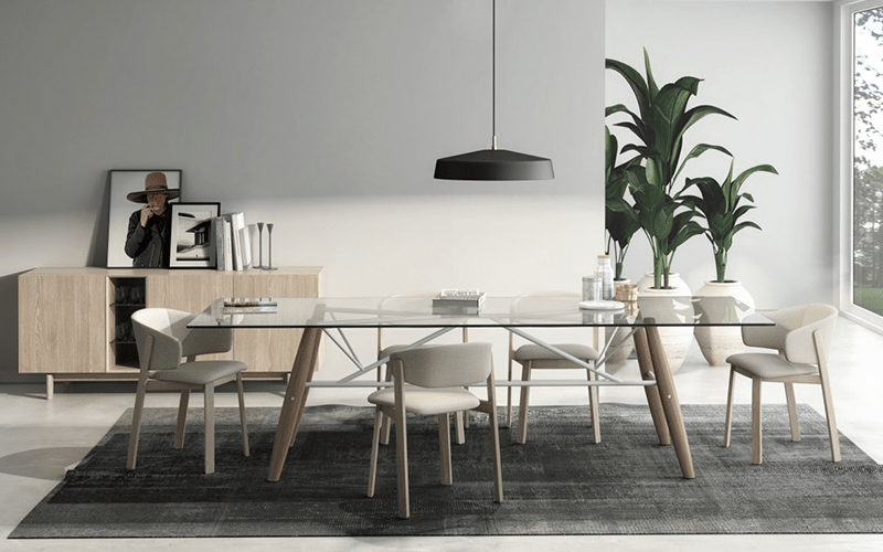 Glass dining table lohabour