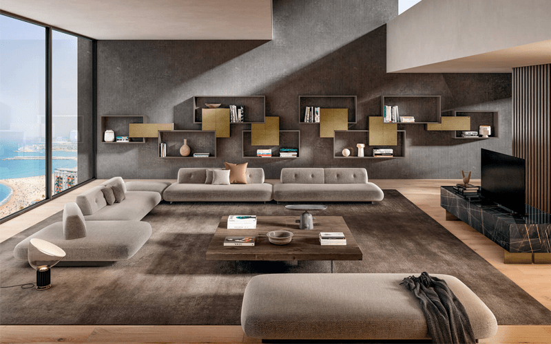 Minimalist modern sectional sofa manufactured by Lohabour
