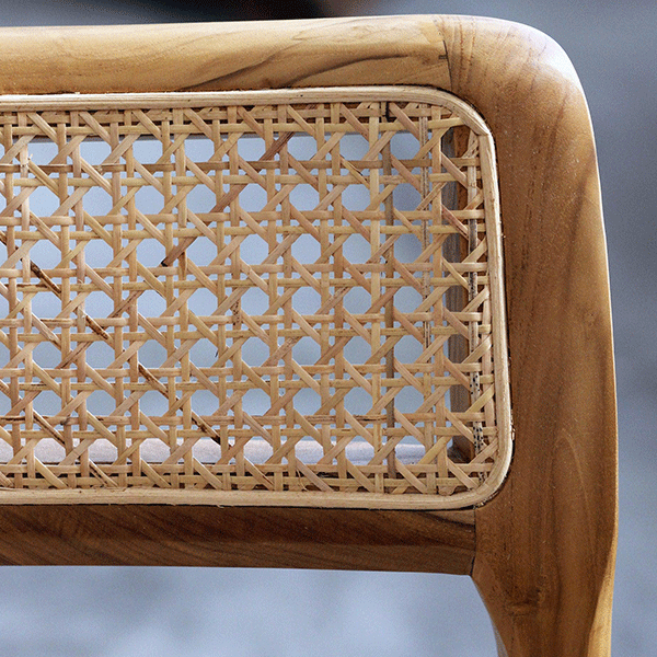 Furniture combining rattan and natural woven materials