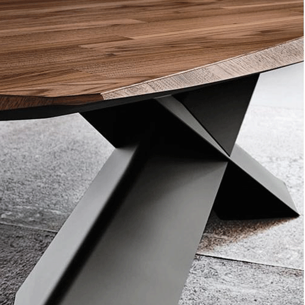 Custom furniture combining wood and metal components