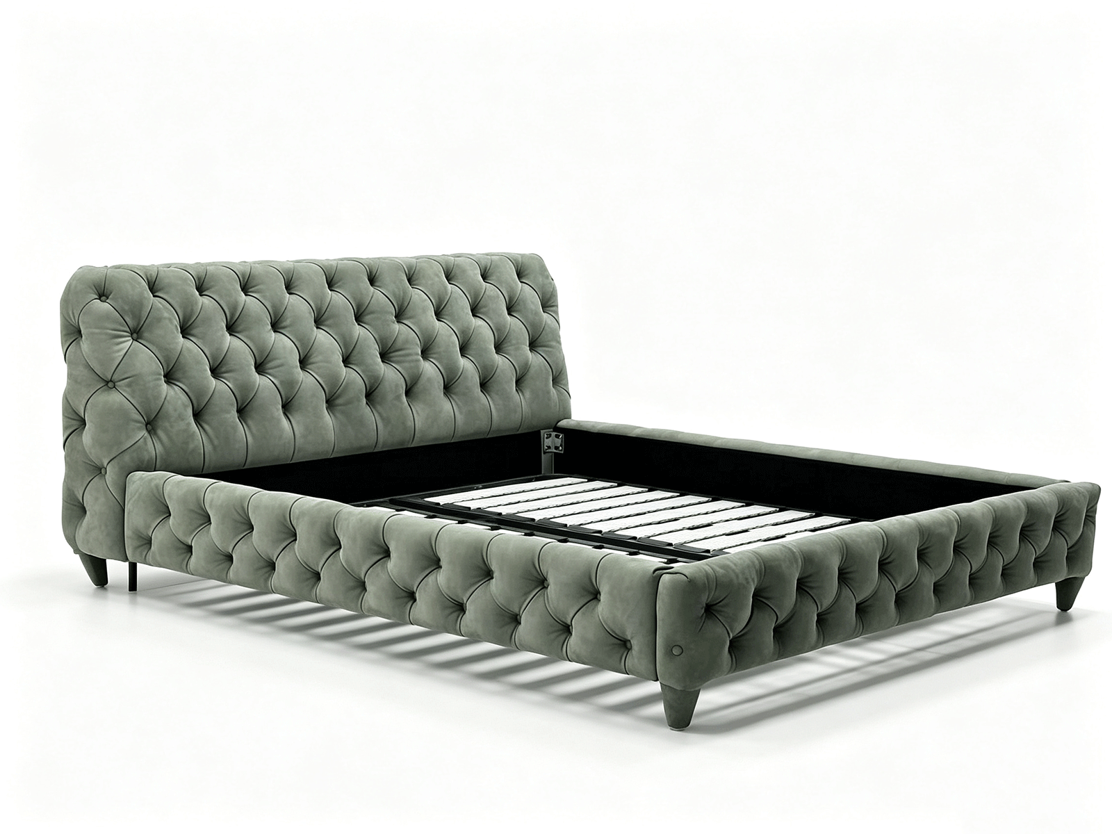 Velluto — Cama Tapizada en Terciopelo con Capitonné