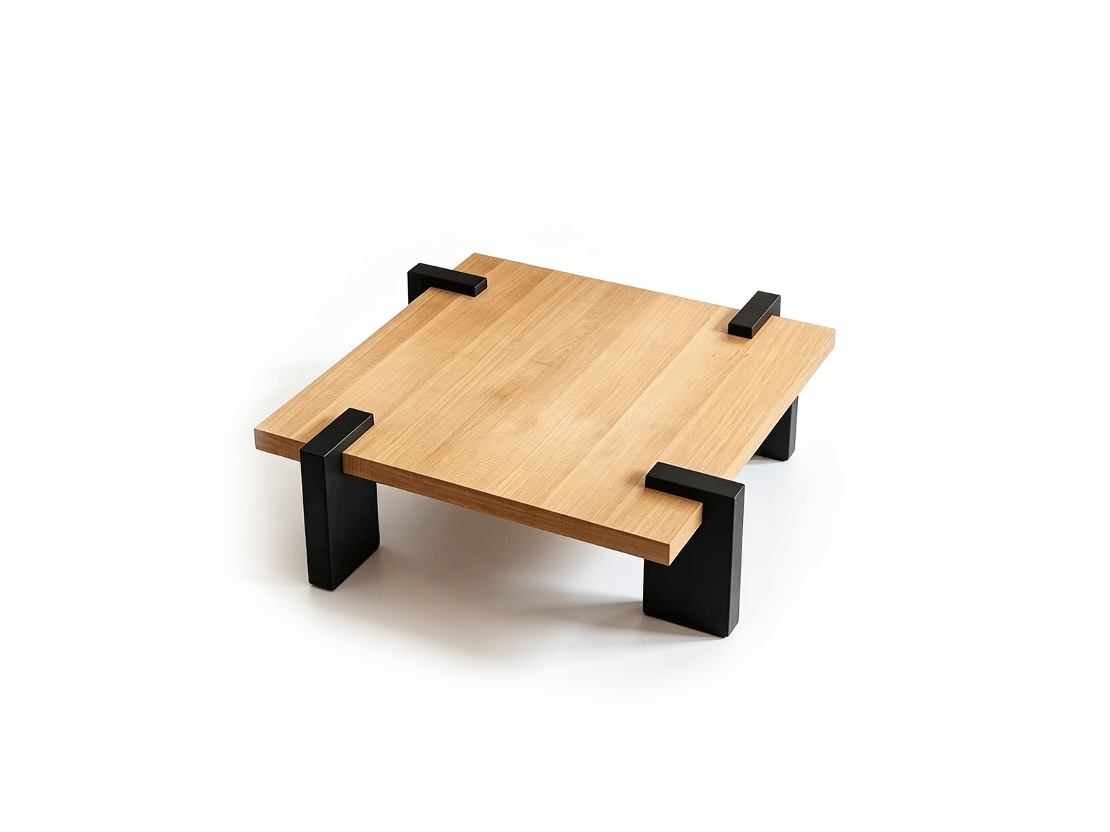 Bracket — Bracket Mesa de Centro de Roble | Mesa con Estructura Angular Negra | Lohabour
