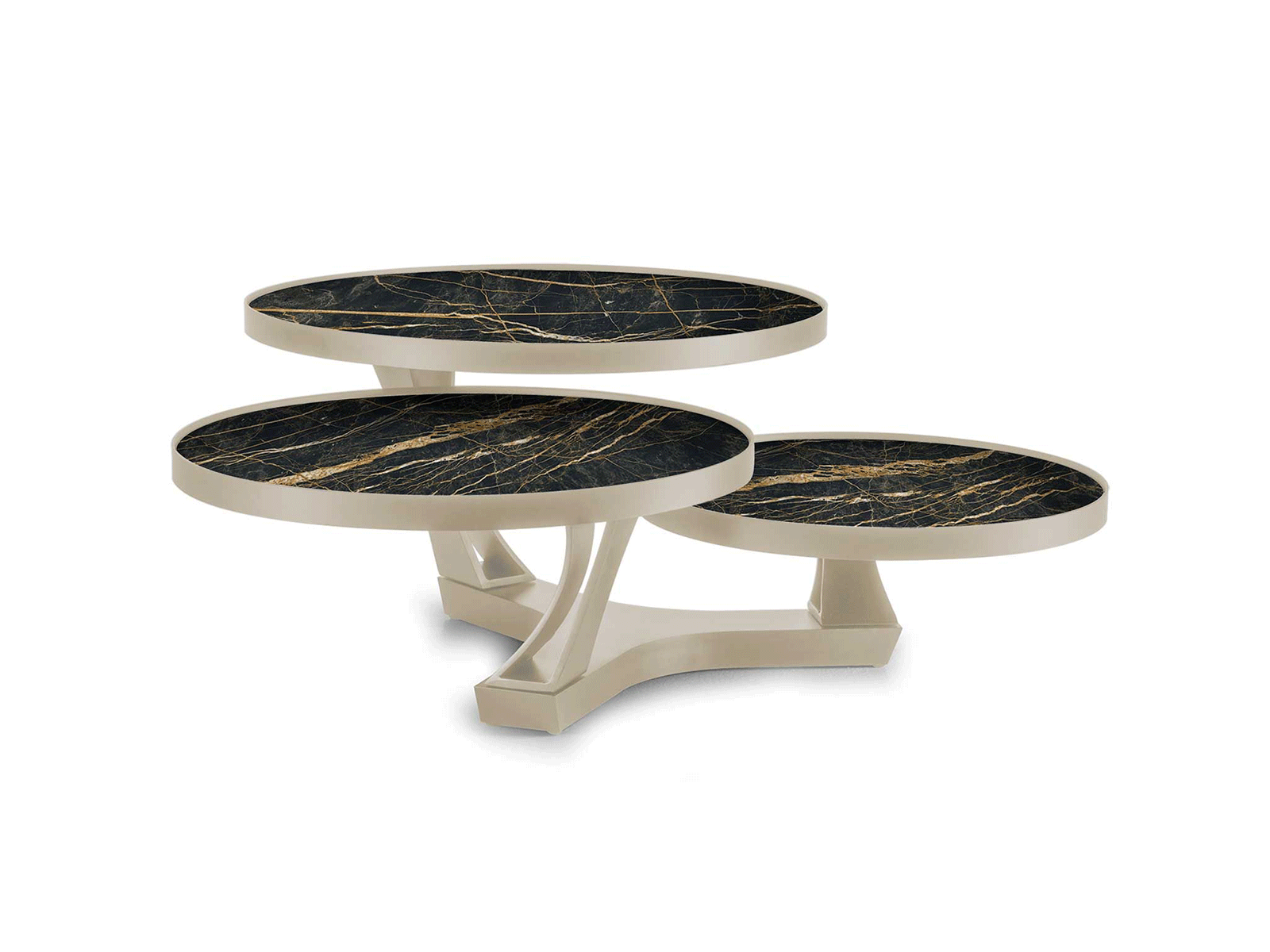 Cascata — Table basse ronde sculpturale à trois niveaux