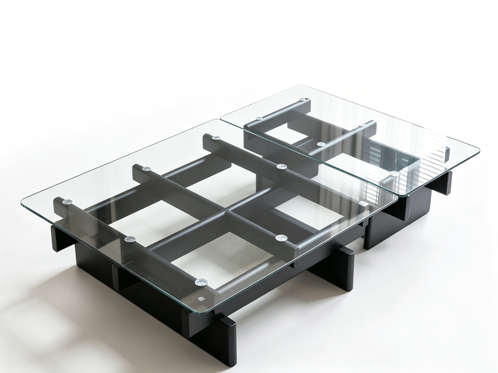 Griglia — Table basse géométrique en verre