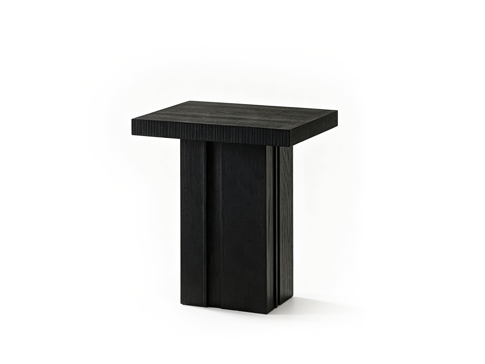 Monolith — Monolith Mesa Auxiliar de Madera Negra | Mesa Escultórica Arquitectónica | Lohabour