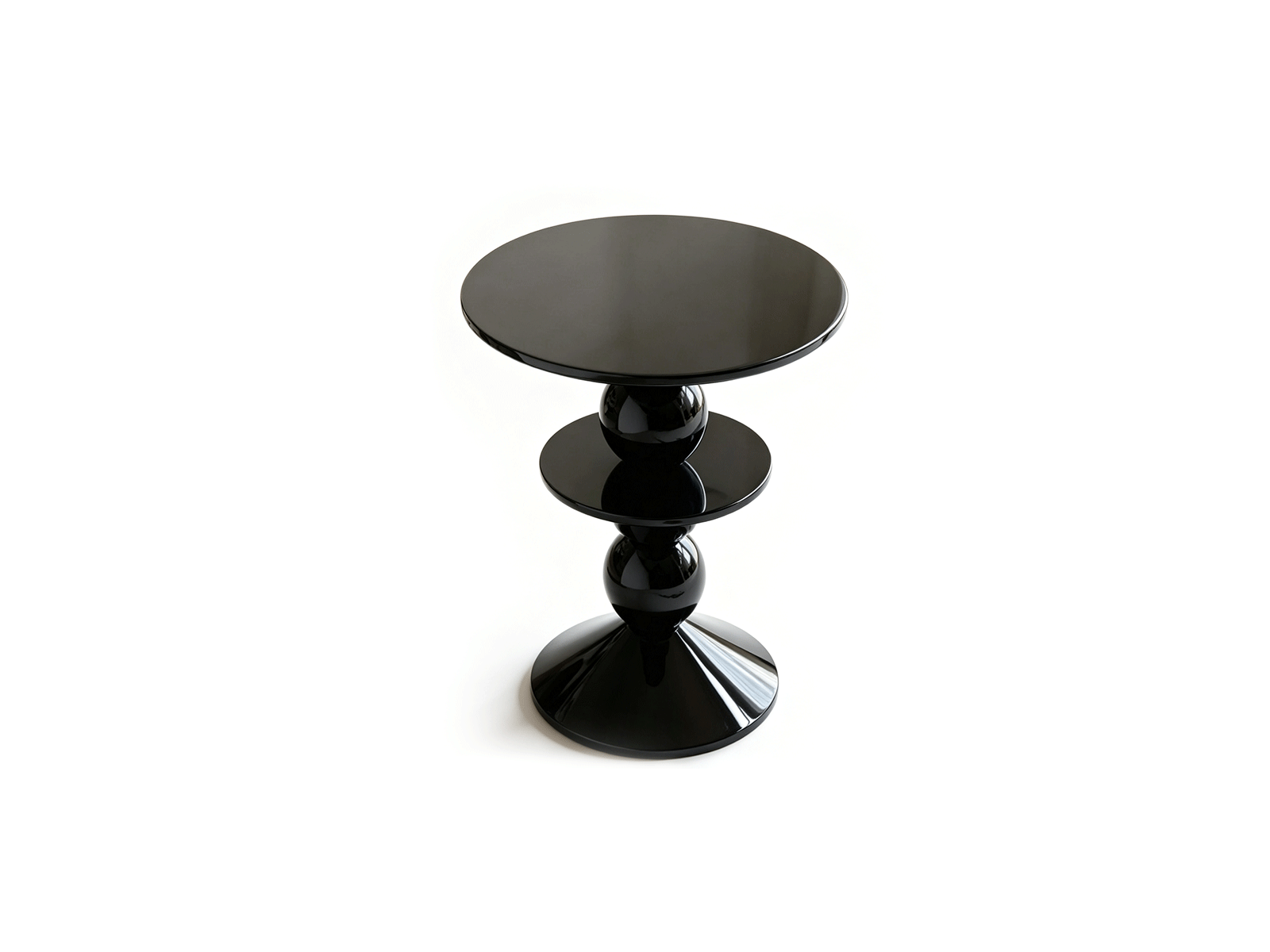 Sfera — Table d'appoint sculpturale noir brillant