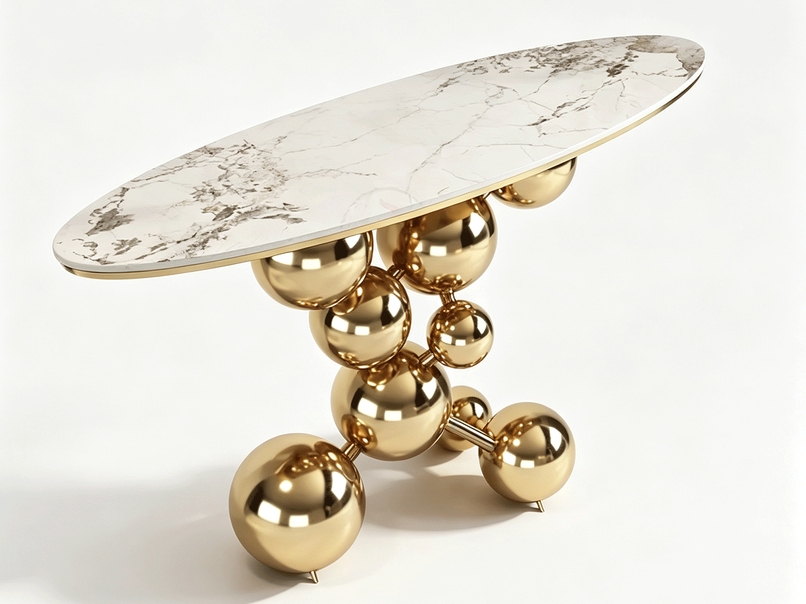 Aurelia — Aurelia Console Table | White Marble & Polished Gold