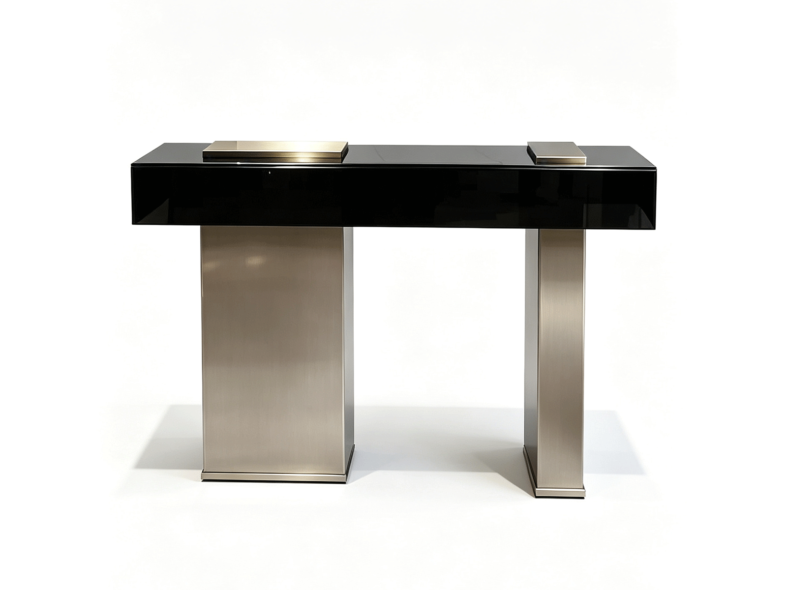 Plinth — Plinth Console Table | Black Lacquer & Smoked Glass