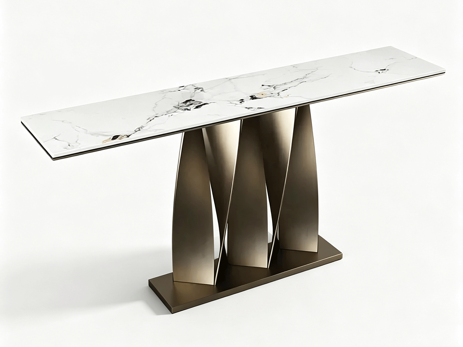 Ribbon — Ribbon Console Table | Sculptural Marble & Brushed Gold