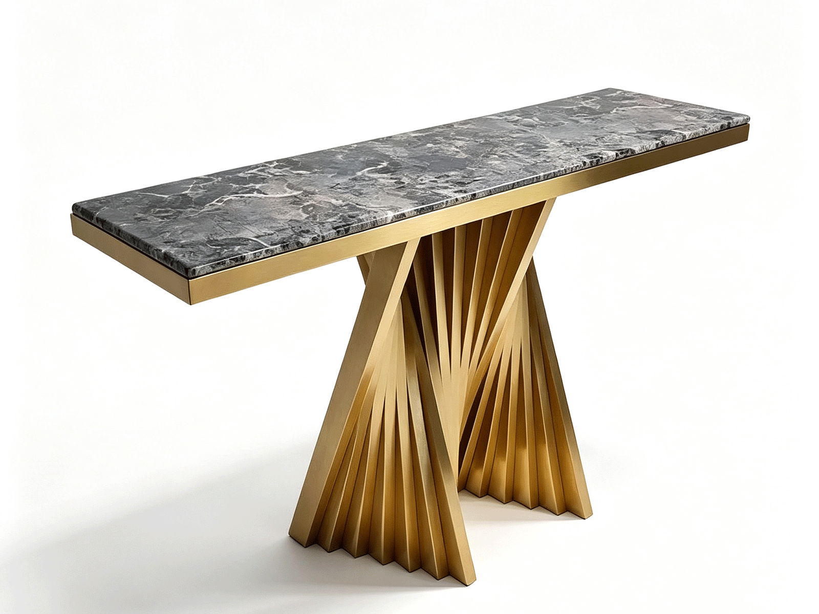 Solara — Solara Console Table | Dark Marble & Polished Gold