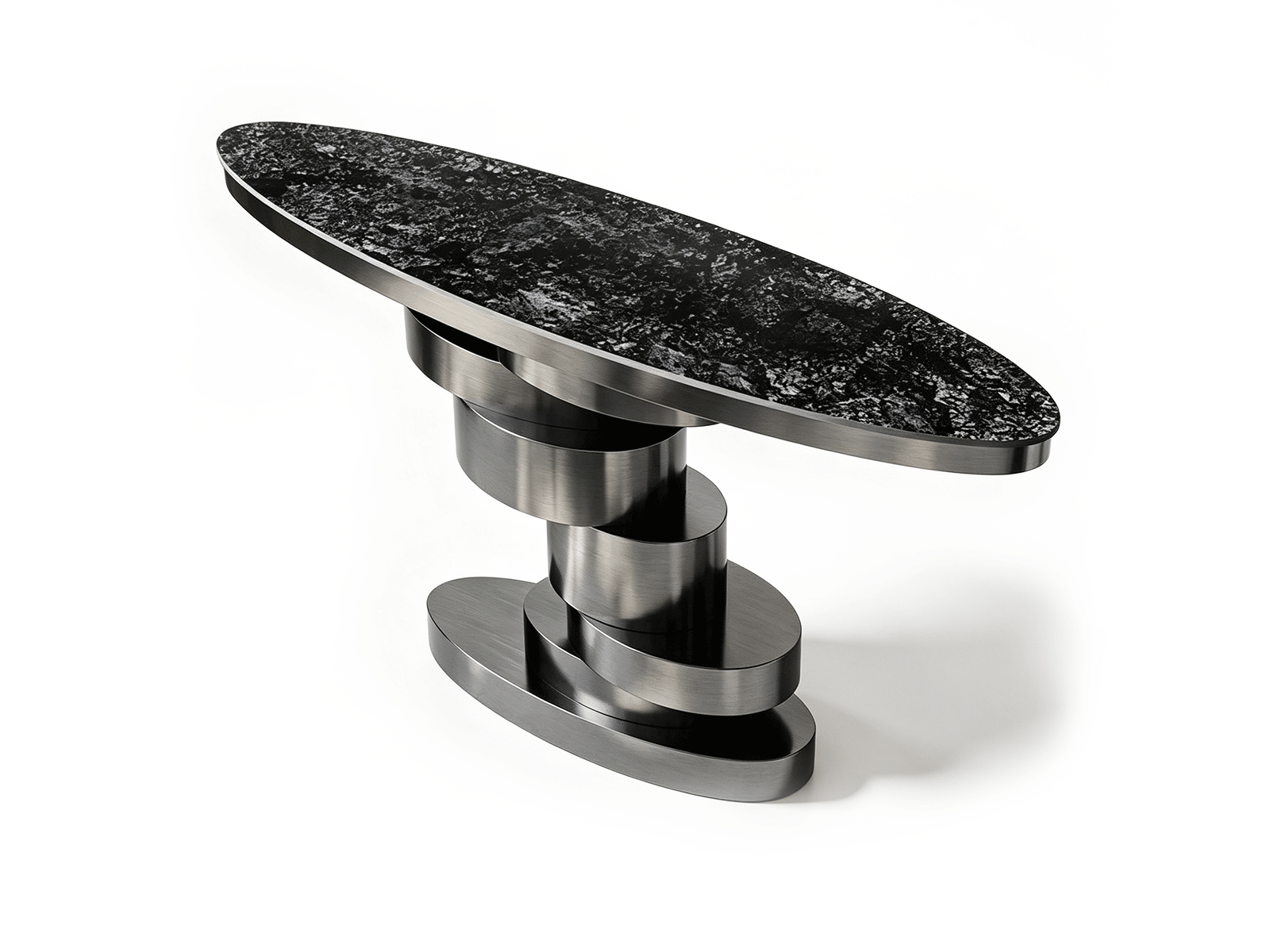 Strata — Strata Console Table | Sculptural Marble & Metal