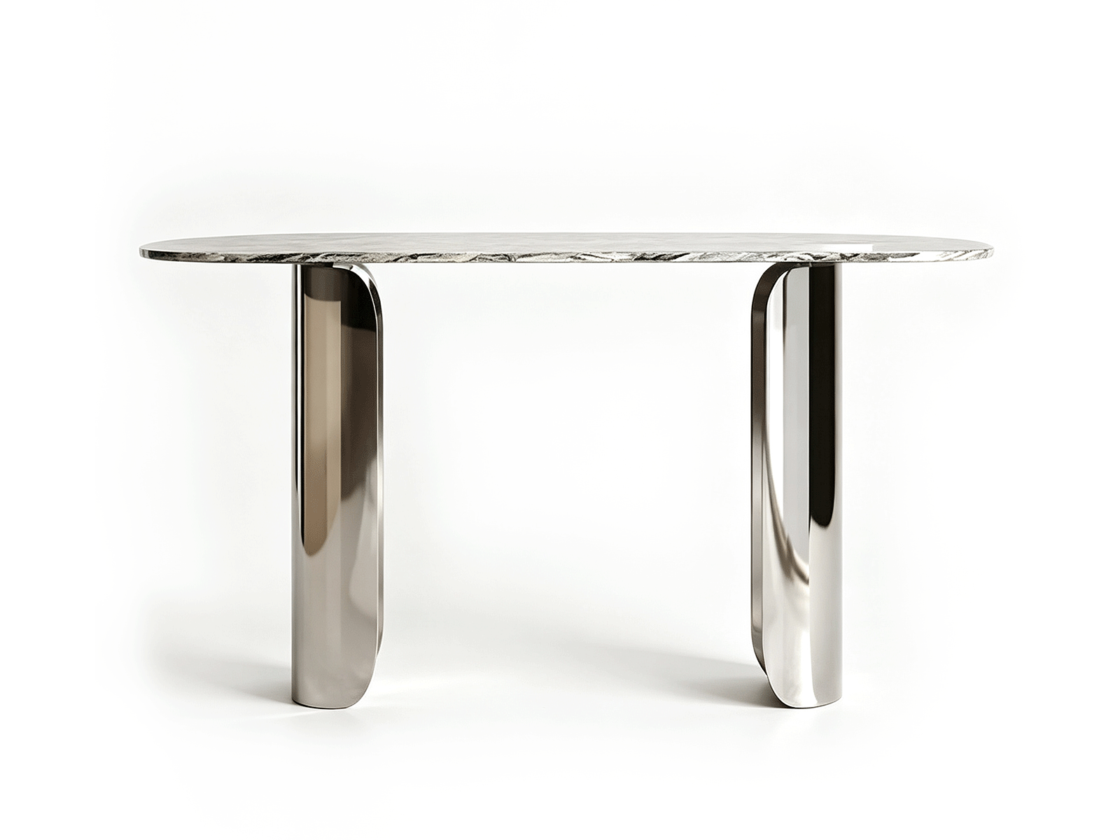 Sweep — Sweep Console Table | Marble & Polished Chrome