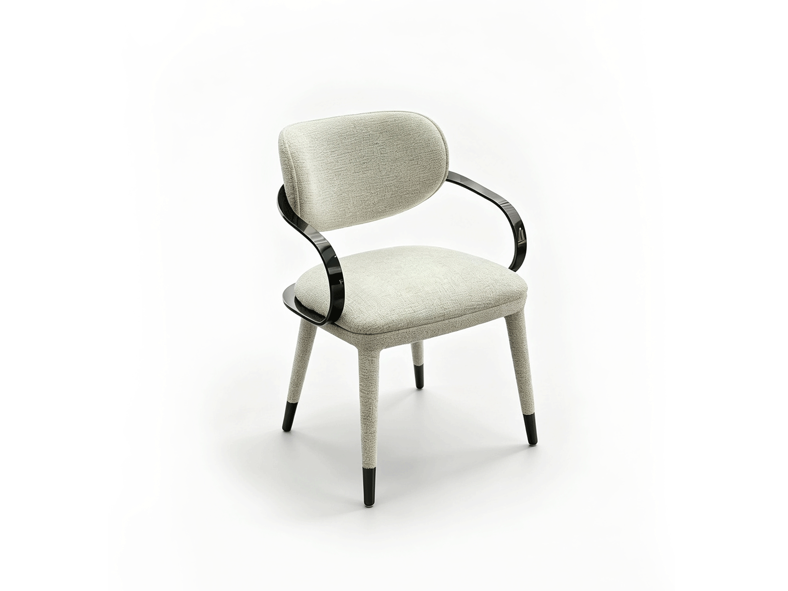 Arco — Curved Metal Armrest Dining Chair