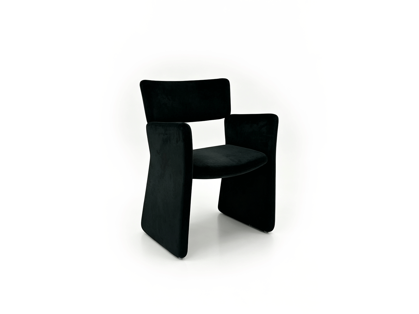 Blocco — Black Velvet Sculptural Dining Chair