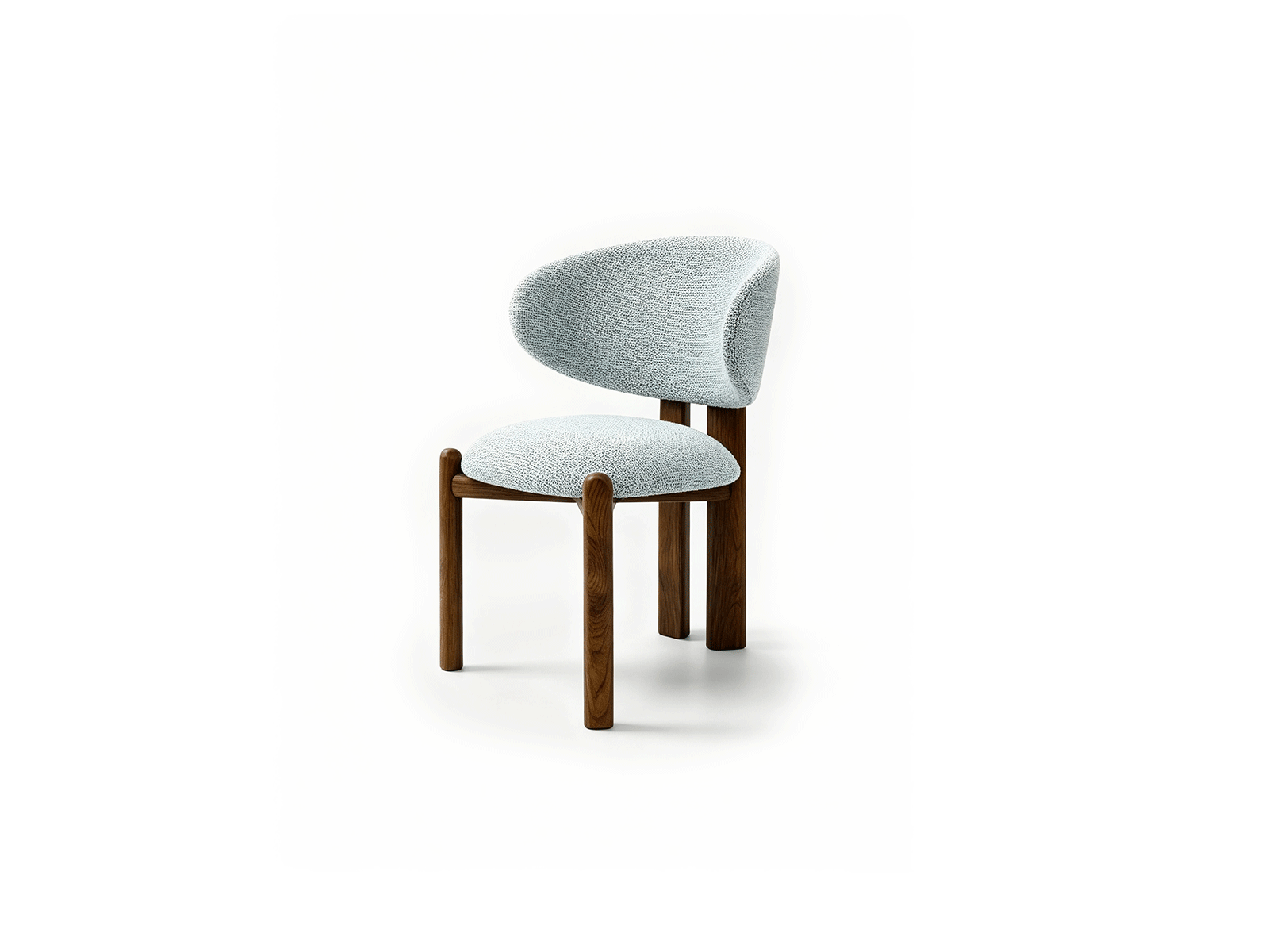 Cilindro — Textured Fabric Walnut Dining Chair