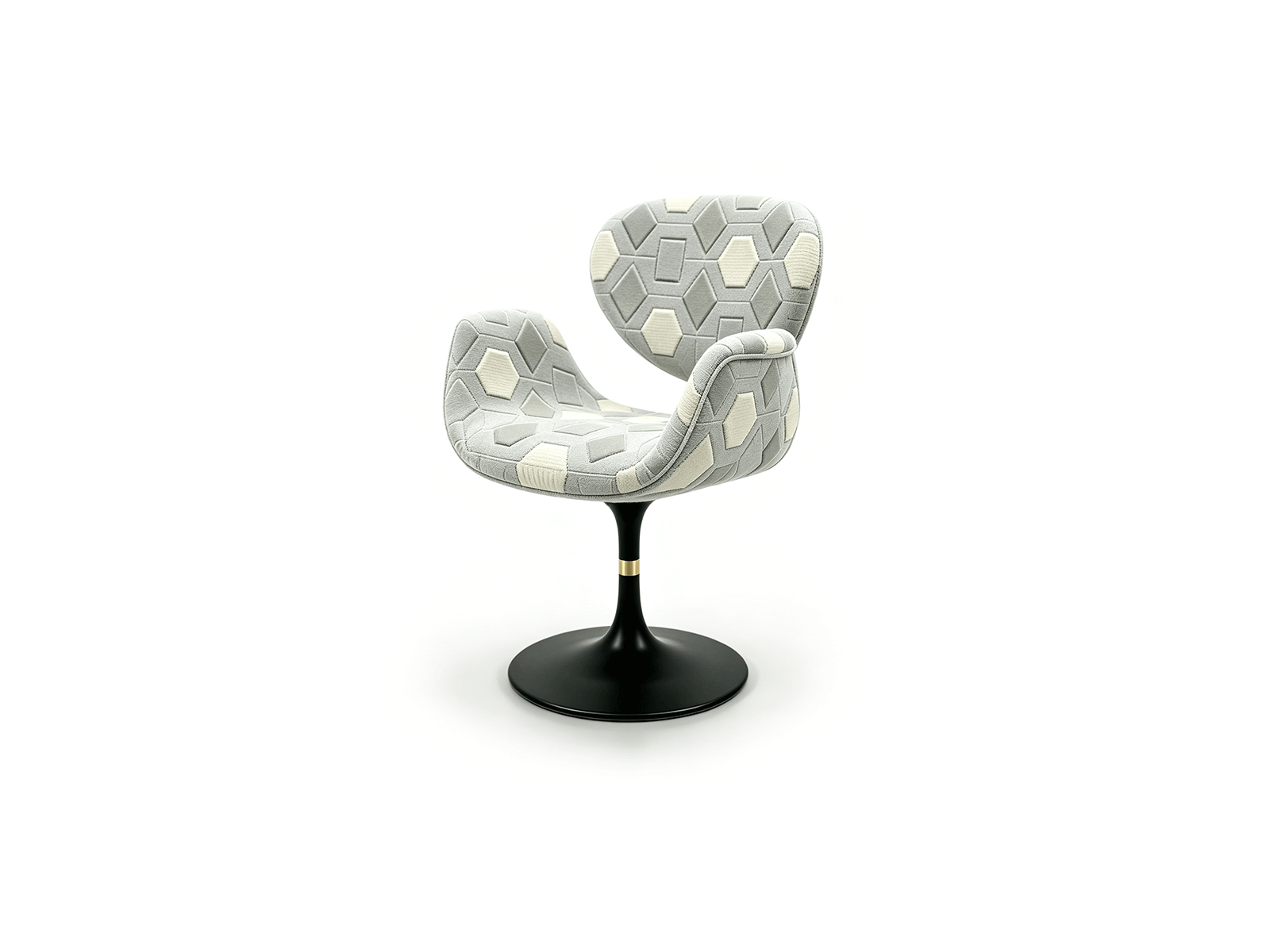 Forma — Patterned Upholstered Swivel Dining Chair