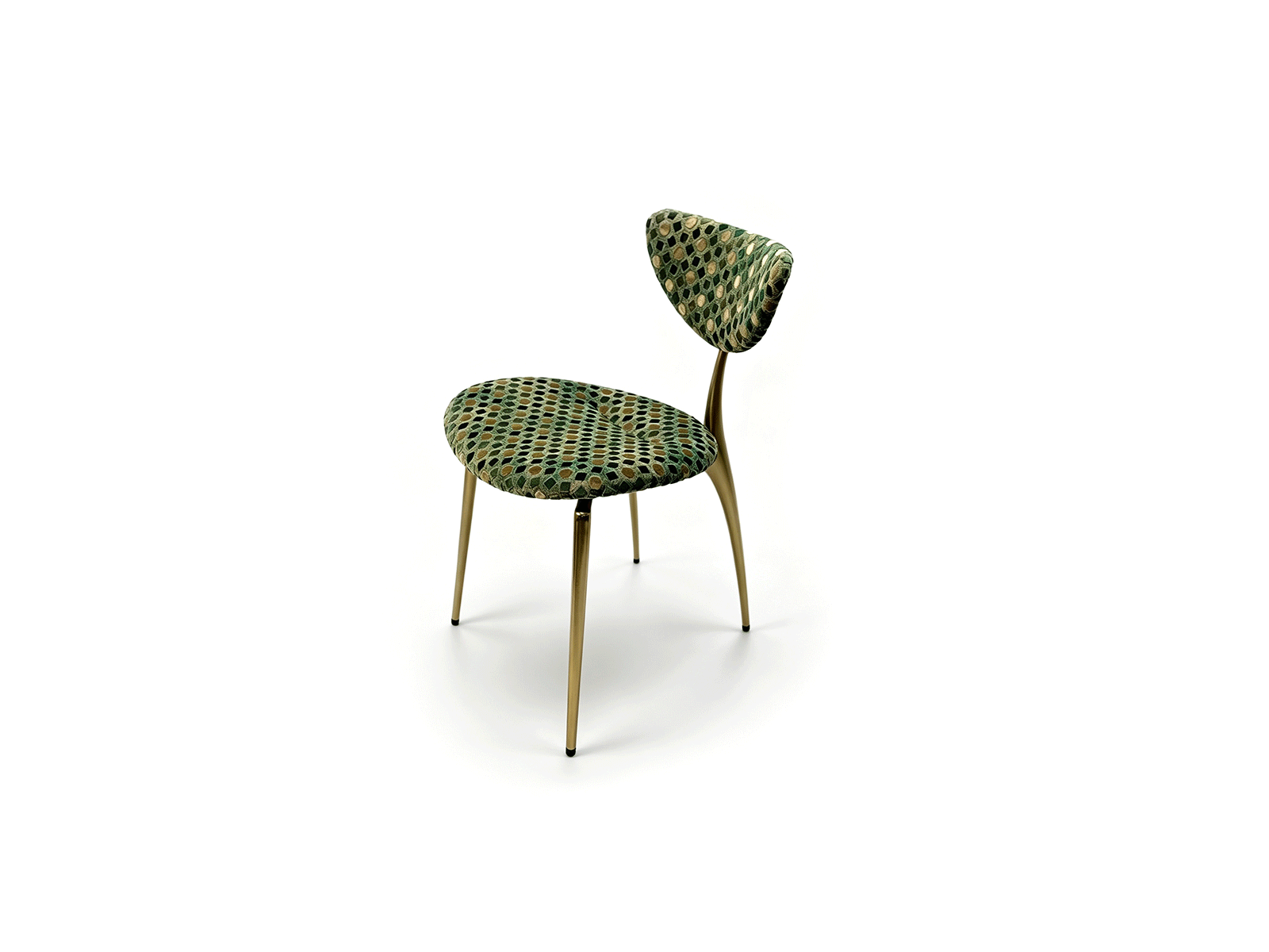 Mosaic — Geometric Fabric & Walnut Dining Chair