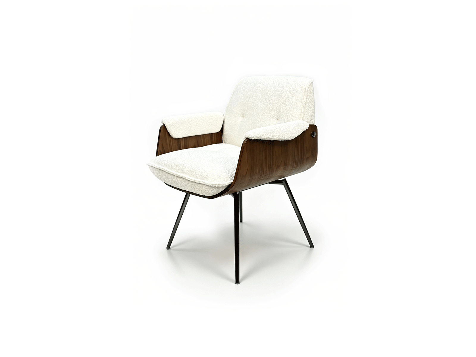 Nido — Bouclé & Walnut Dining Chair