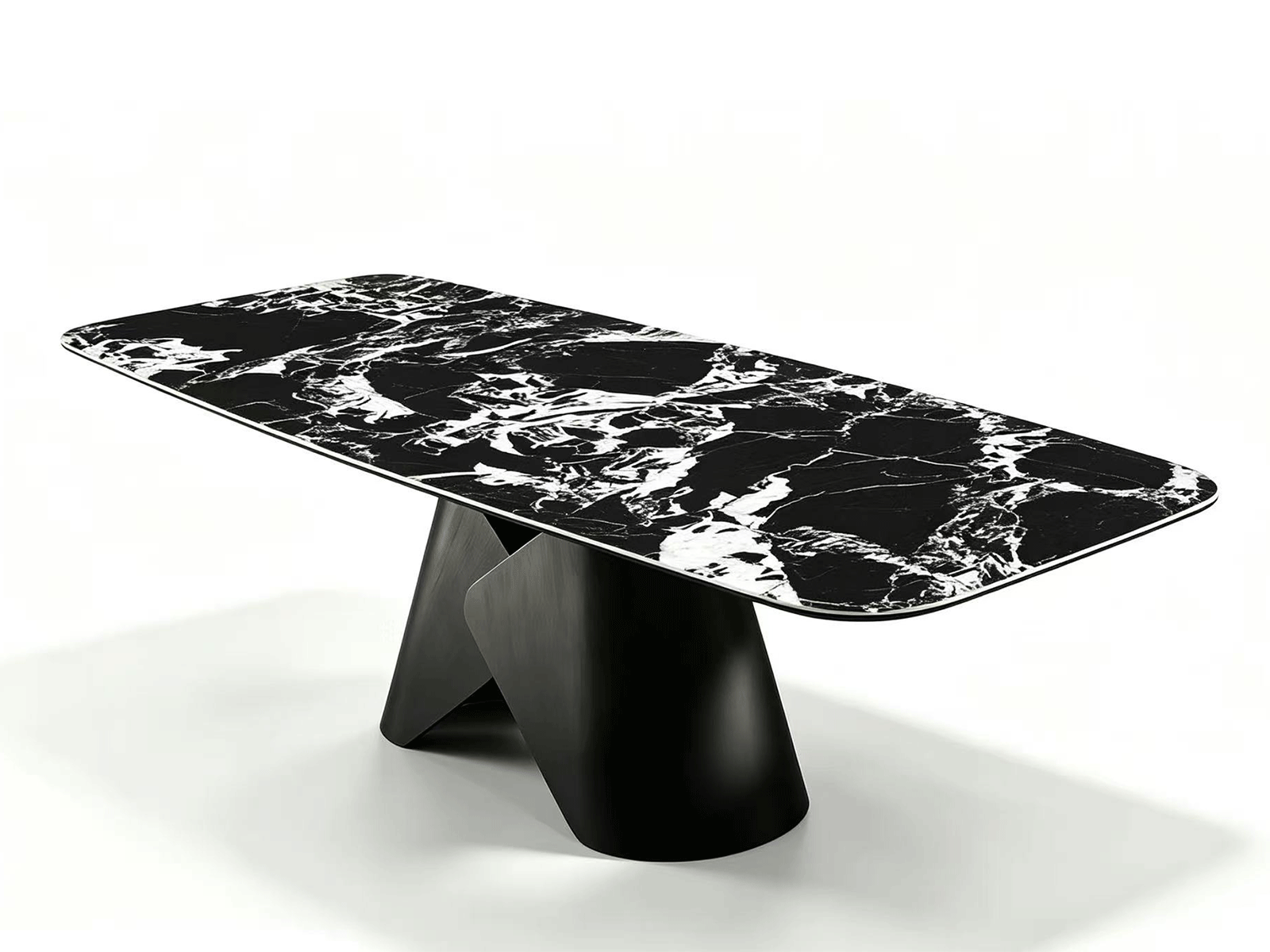 Axiom — Contemporary Ceramic Dining Table with Sculptural Metal Base