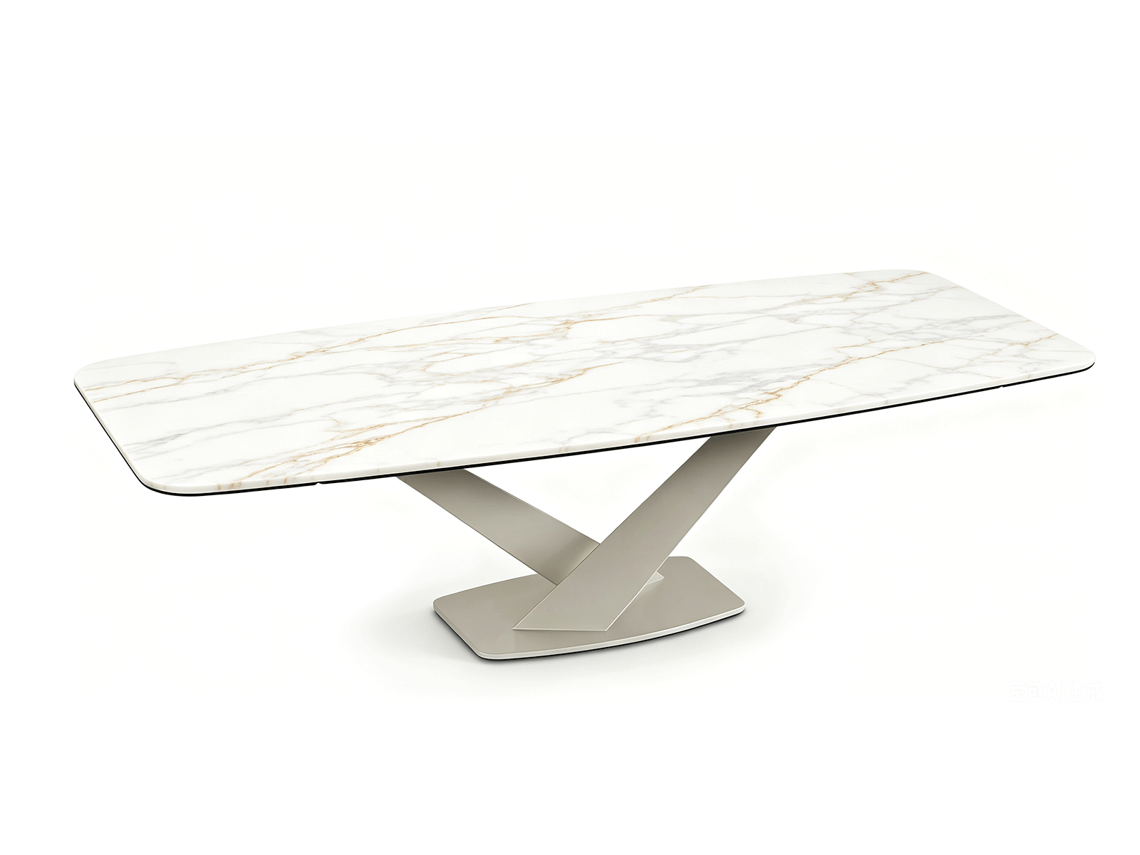 Lumen — Contemporary Extendable Ceramic Dining Table with Sculptural Metal Base