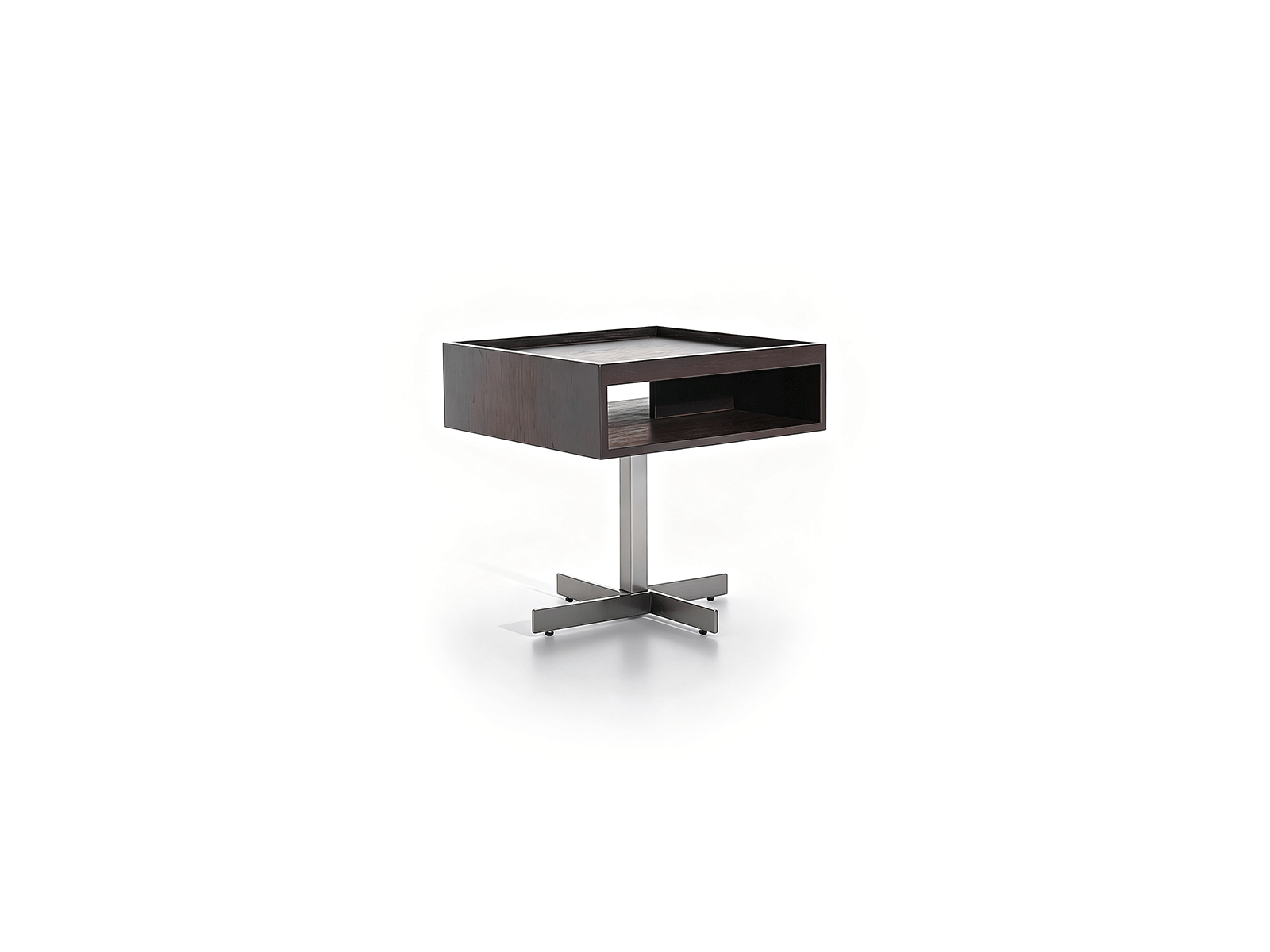 Axon — Walnut Open Storage Nightstand