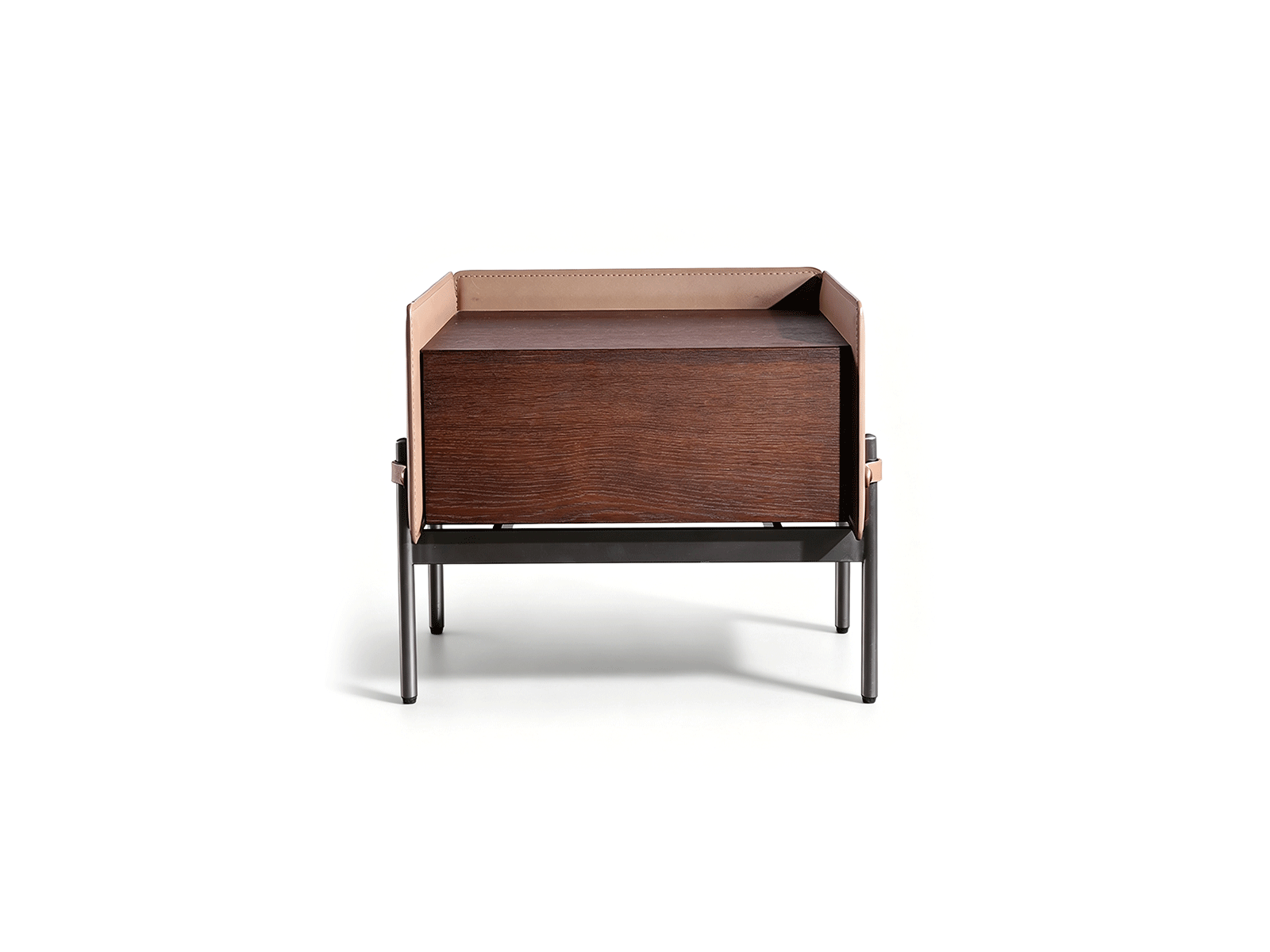 Cuoio — Leather & Walnut Nightstand