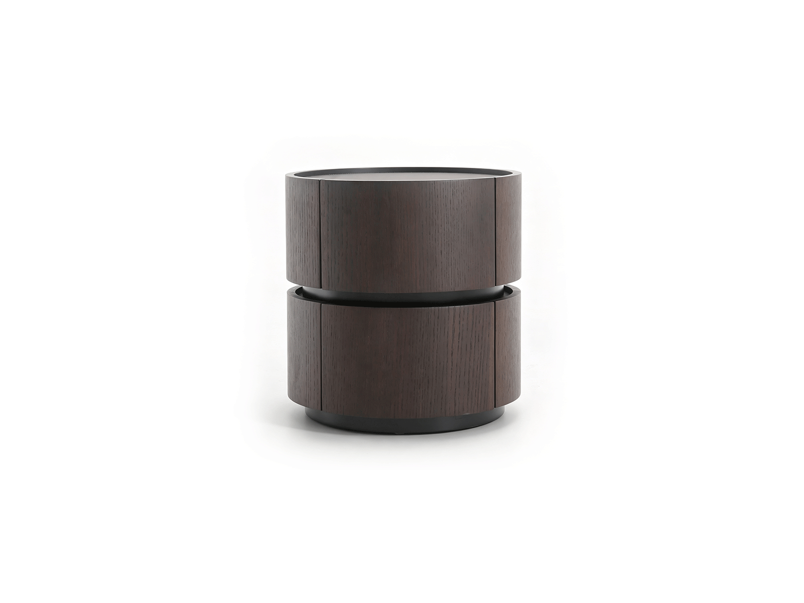 Rotondo — Round Walnut Nightstand