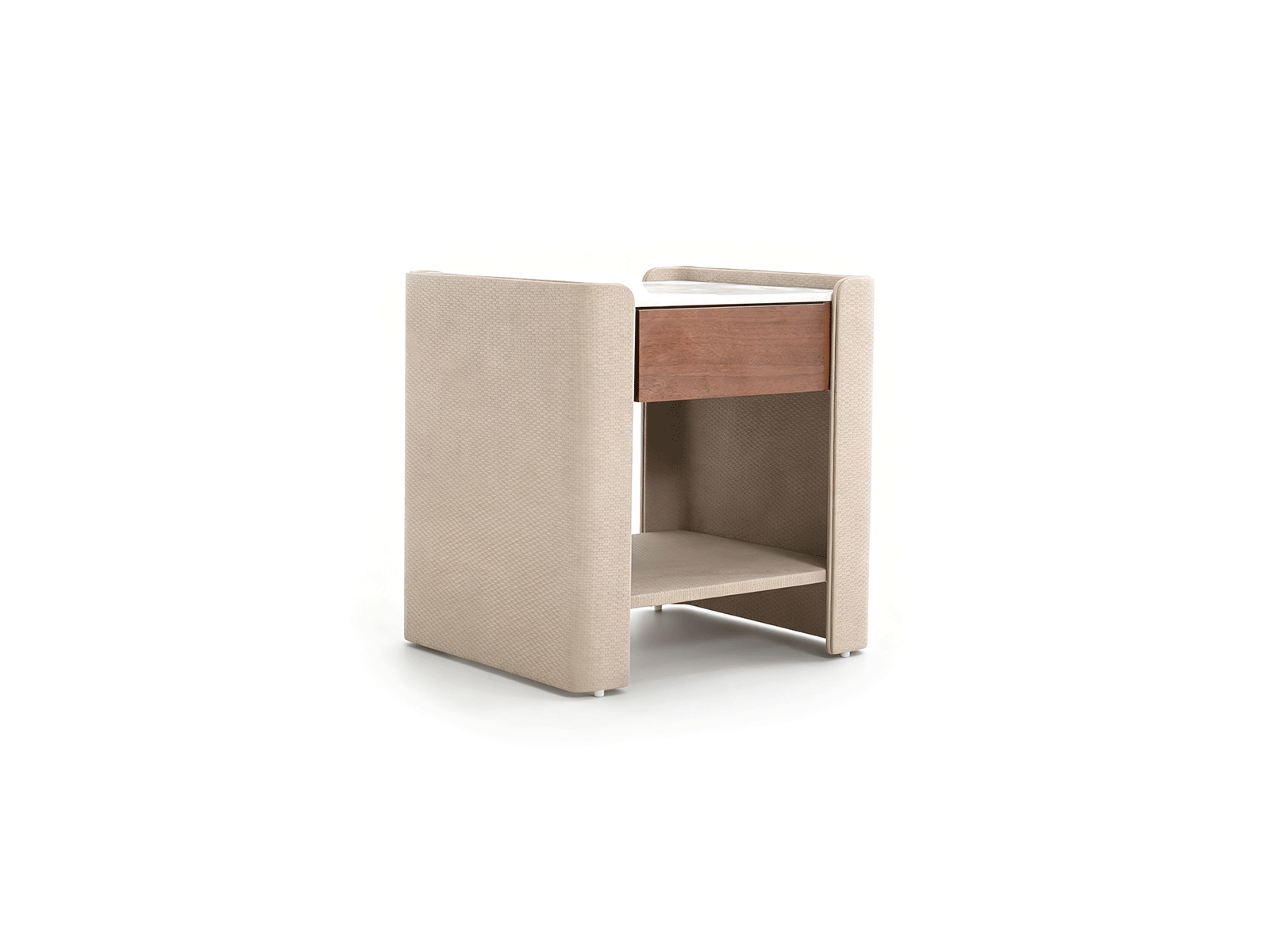 Tessuto — Upholstered Marble Top Nightstand