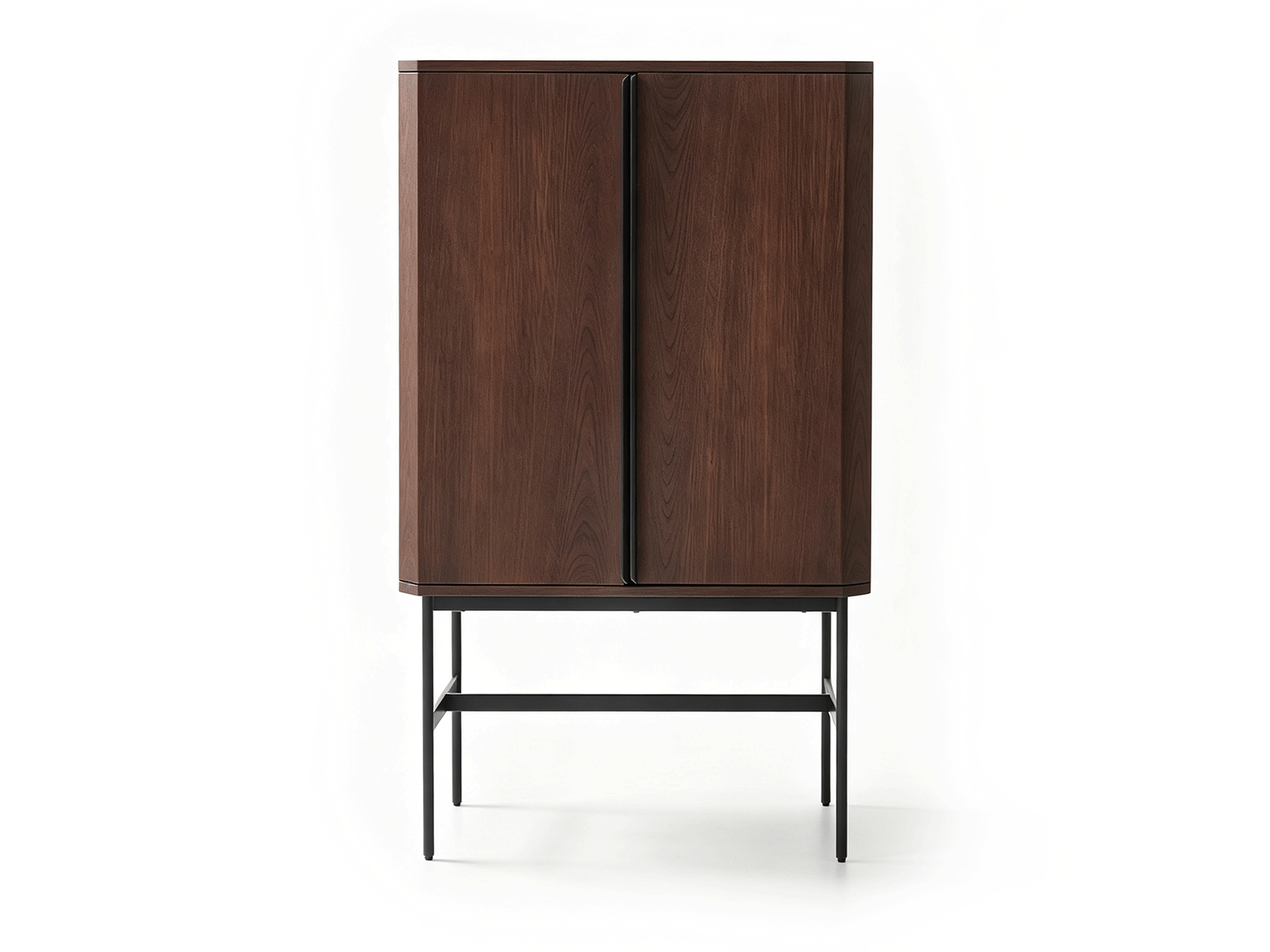 Elevation — Mueble Alto de Madera Elevation | Mueble Vintage de Almacenamiento de Madera Oscura | Lohabour
