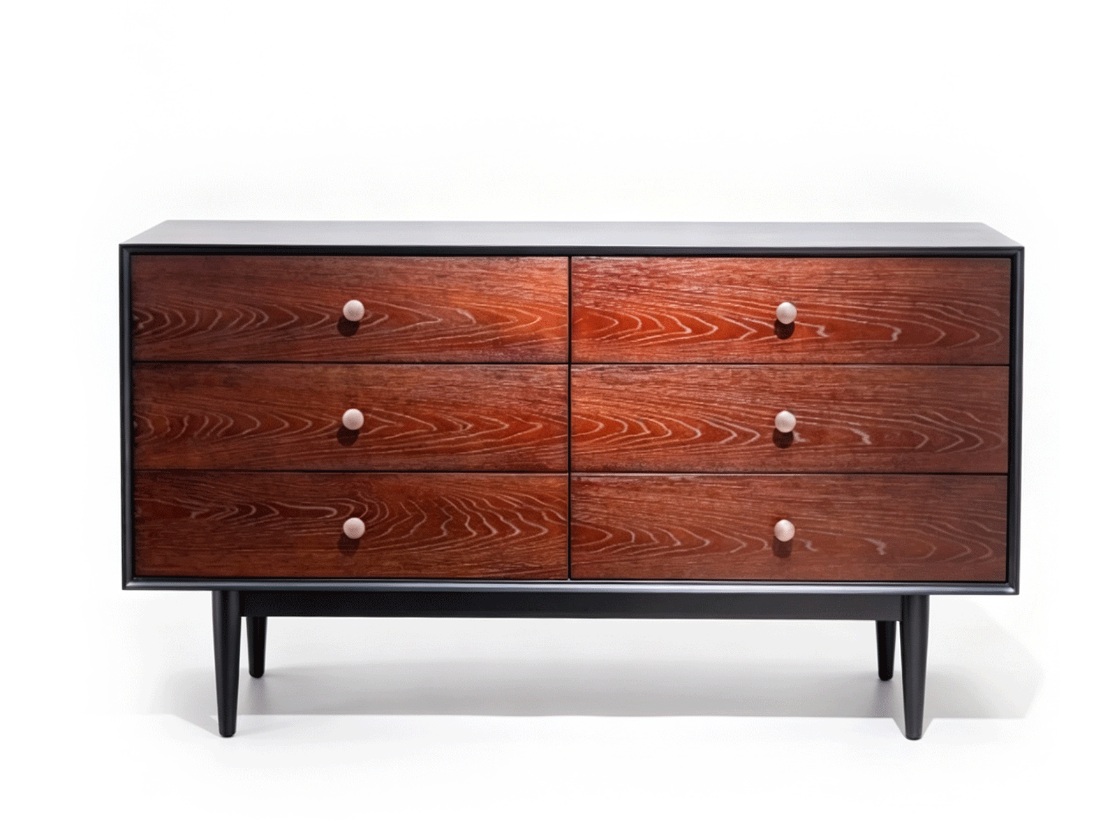Grove — Cómoda Grove de 6 Cajones | Mueble de Almacenamiento Vintage de Madera Oscura | Lohabour