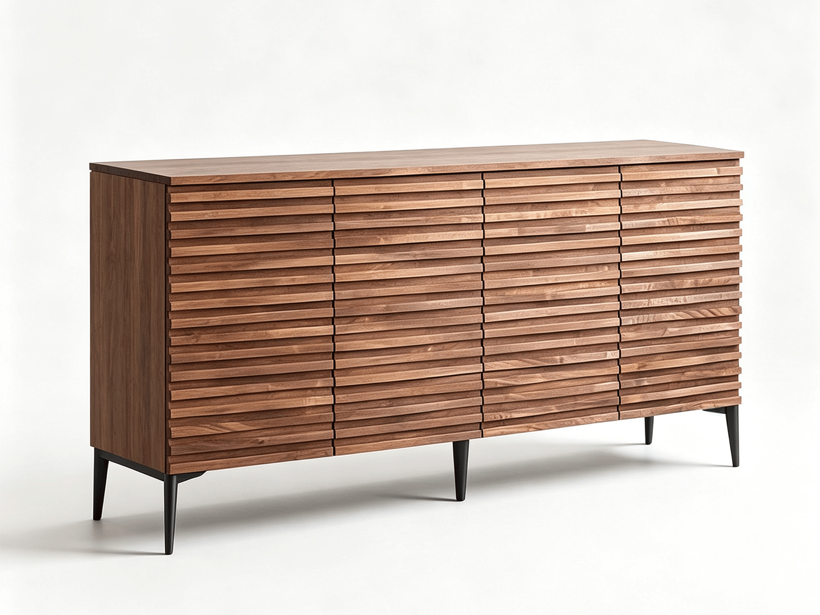 Louver — Louver Walnut Sideboard | Contemporary Slatted Wood Storage