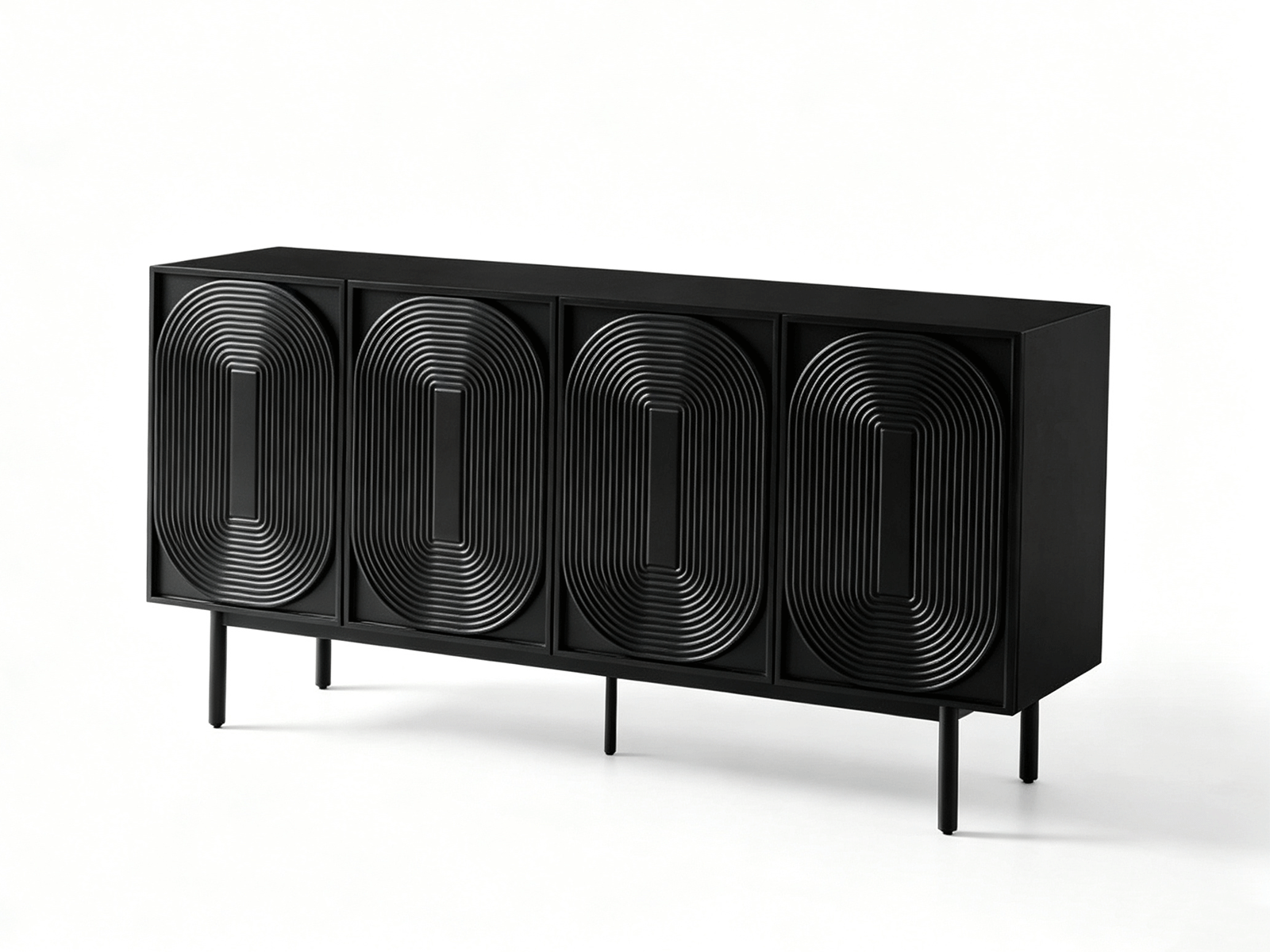 Orbit — Orbit Aparador Geométrico | Mueble Negro de Almacenamiento Escultórico | Lohabour