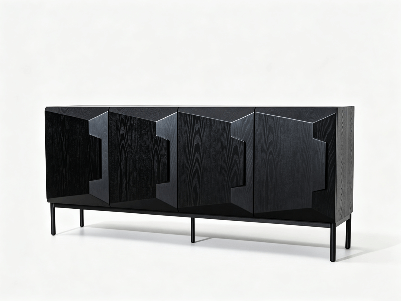 Prism — Prism Aparador Facetado | Mueble Negro de Almacenamiento Geométrico | Lohabour