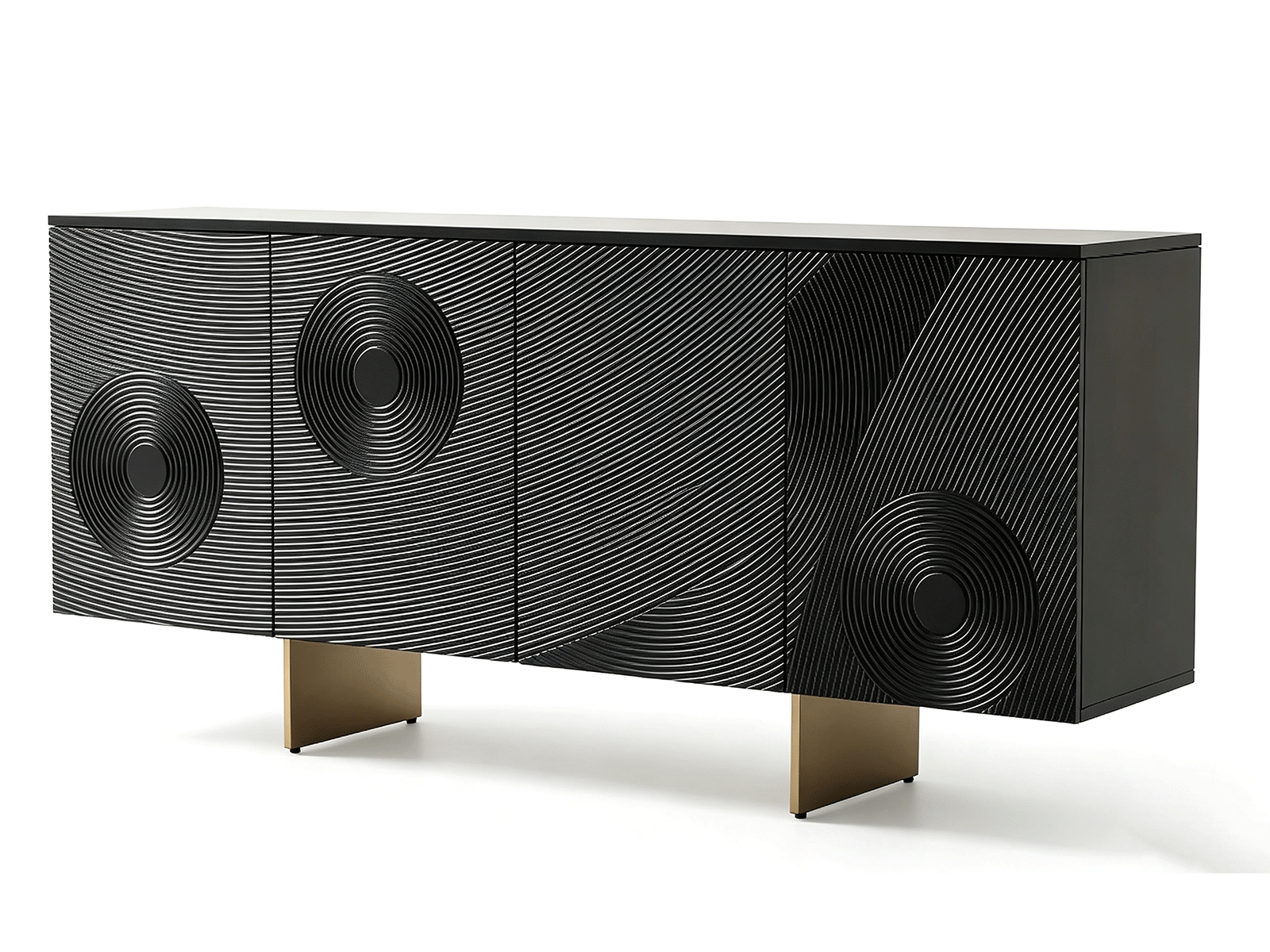 Resonance — Resonance Aparador Escultórico | Mueble Negro de Almacenamiento Geométrico de Lujo | Lohabour