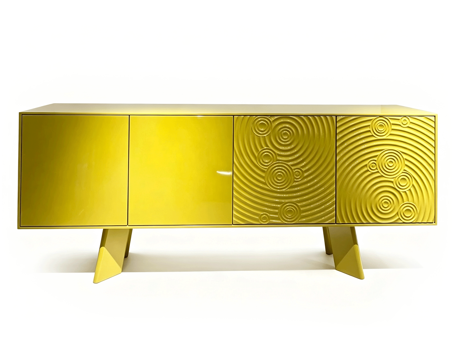 Solar — Solar Aparador Escultórico | Mueble Geométrico Amarillo de Alto Brillo | Lohabour