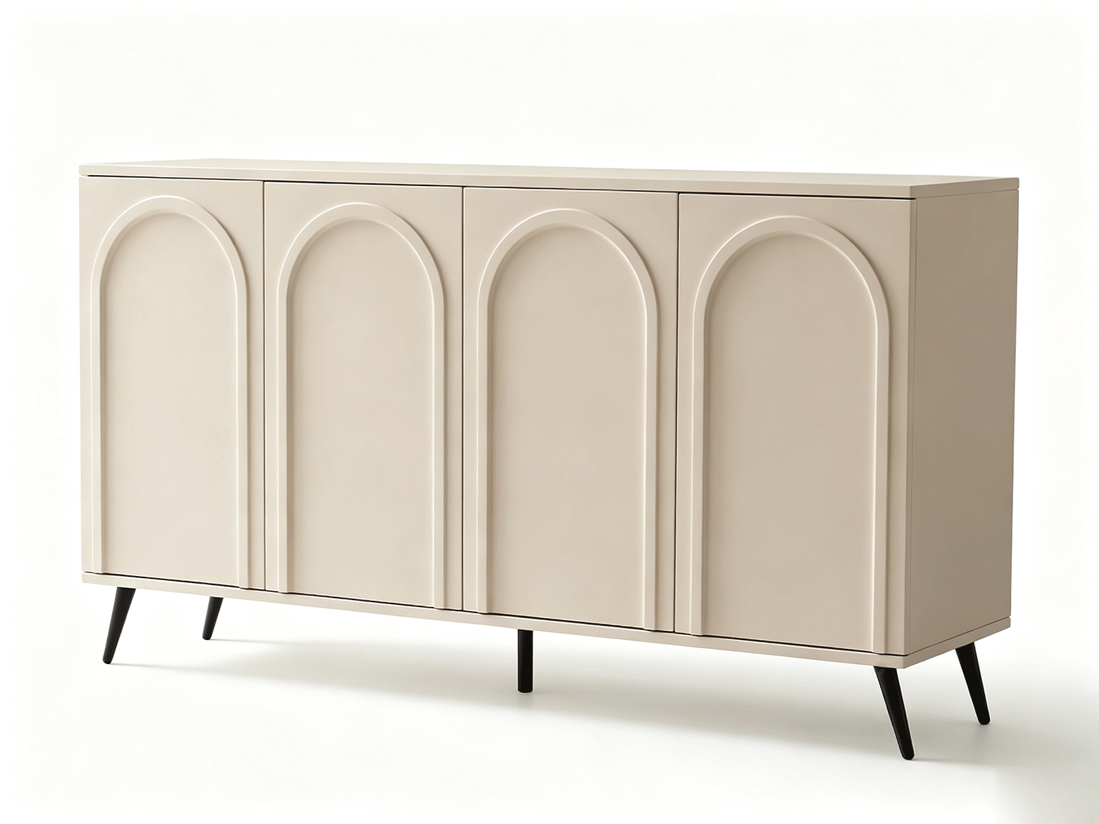 Vault — Aparador Vault con Arcos | Mueble de Almacenamiento Beige de Estilo Provenzal Francés | Lohabour