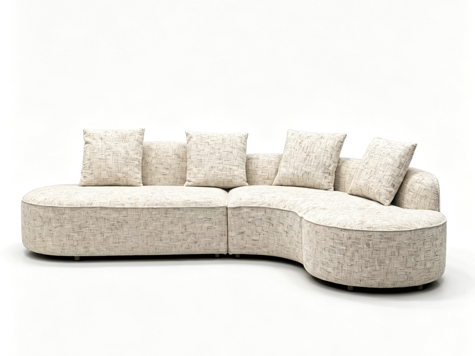Aura Curva — Textured Boucle Curved Sectional