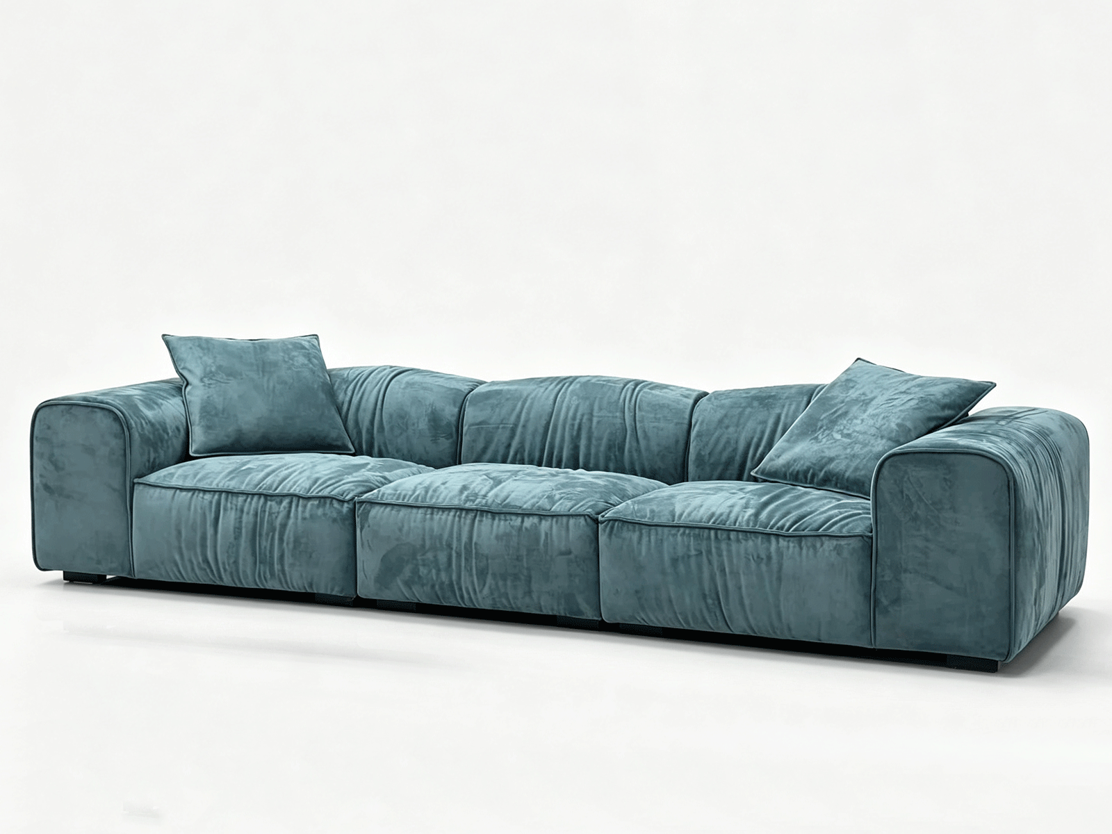 Azure Cloud — Velvet Slouch Lounge Sofa