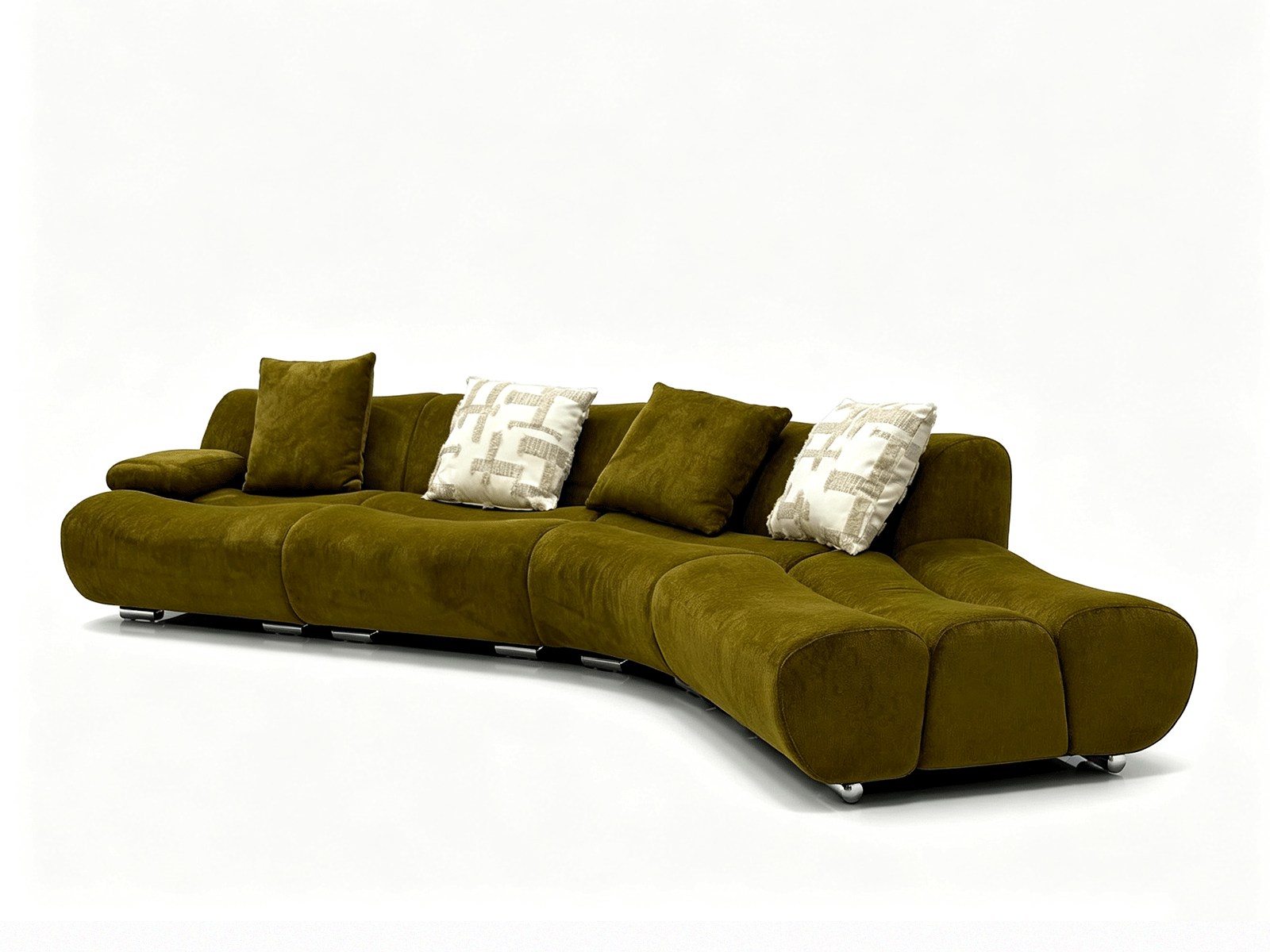 Botanica Serpentina — Curved Velvet Sectional Sofa