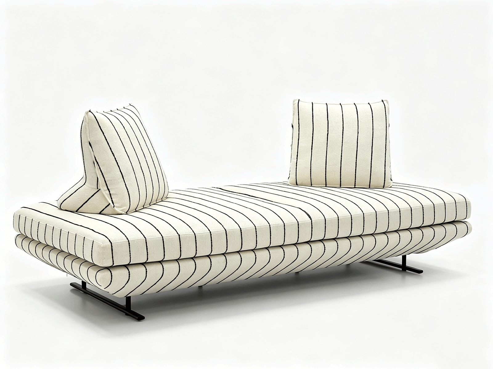 Monochrome Stride — Striped Modular Daybed Lounge