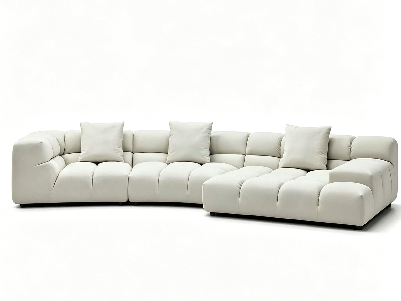 Serafina — Grid-Tufted Curved Sectional