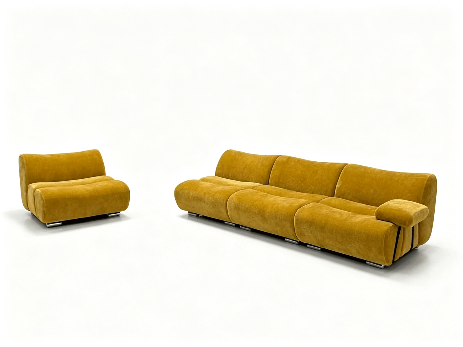 Sesann — Curved Velvet Modular Sofa