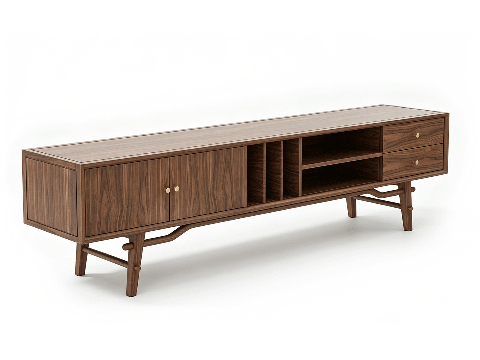 Arbor — Arbor Walnut TV Unit | Mid-Century Modern Media Console | Lohabour