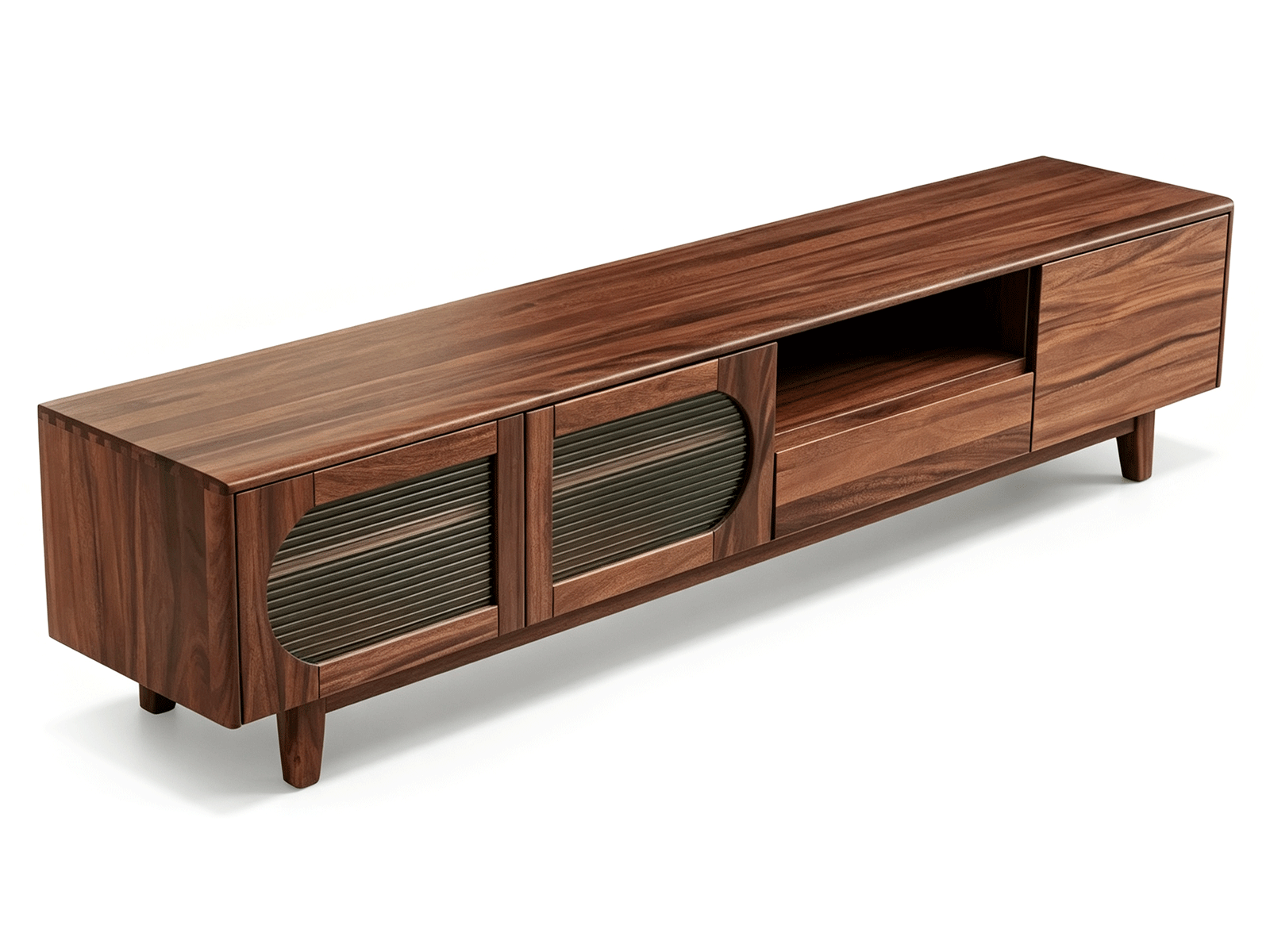 Arc — Arc Walnut TV Unit | Mid-Century Modern Media Console | Lohabour