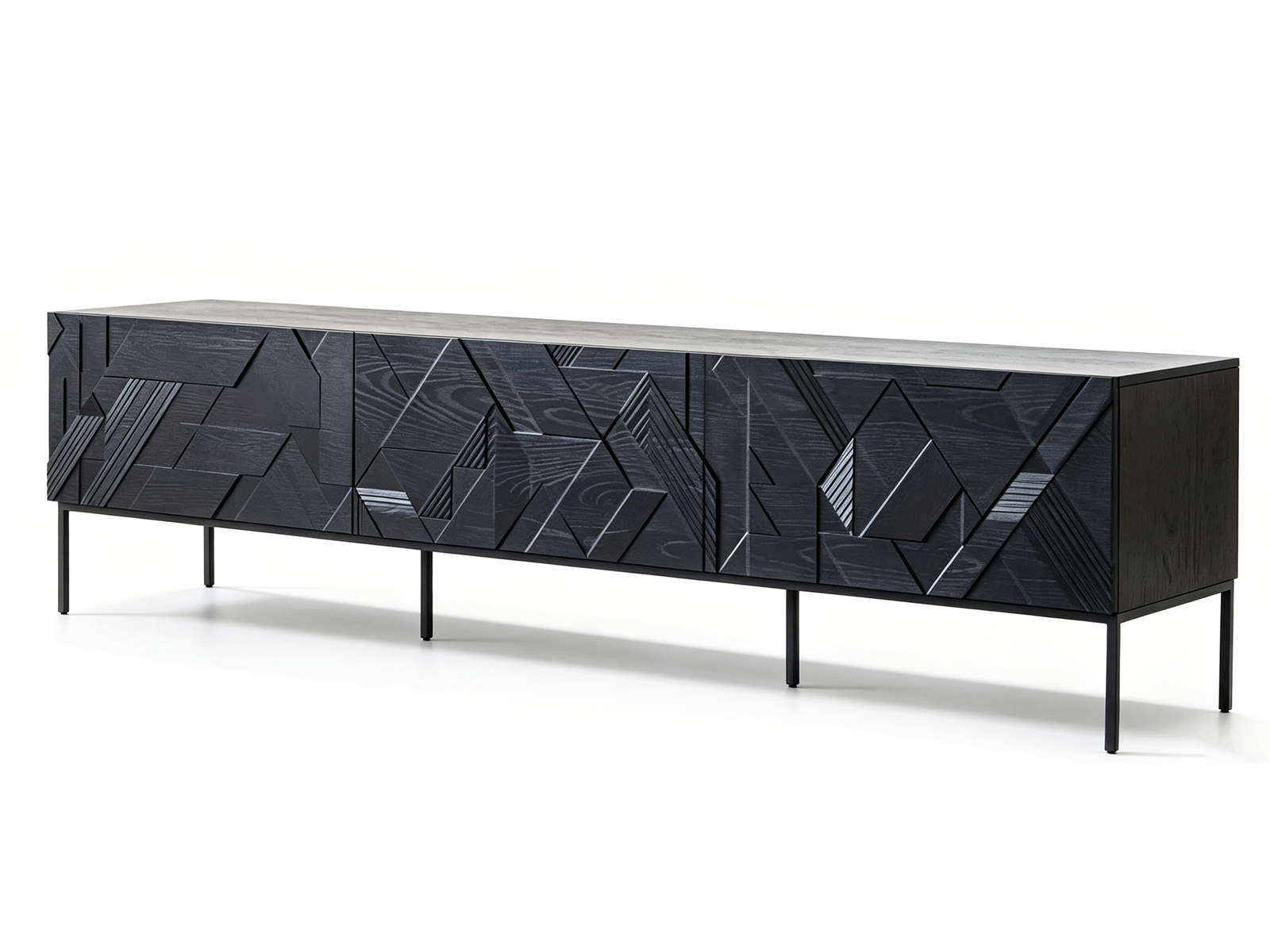 Fragment — Fragment Black TV Unit | Sculptural Geometric Media Console | Lohabour