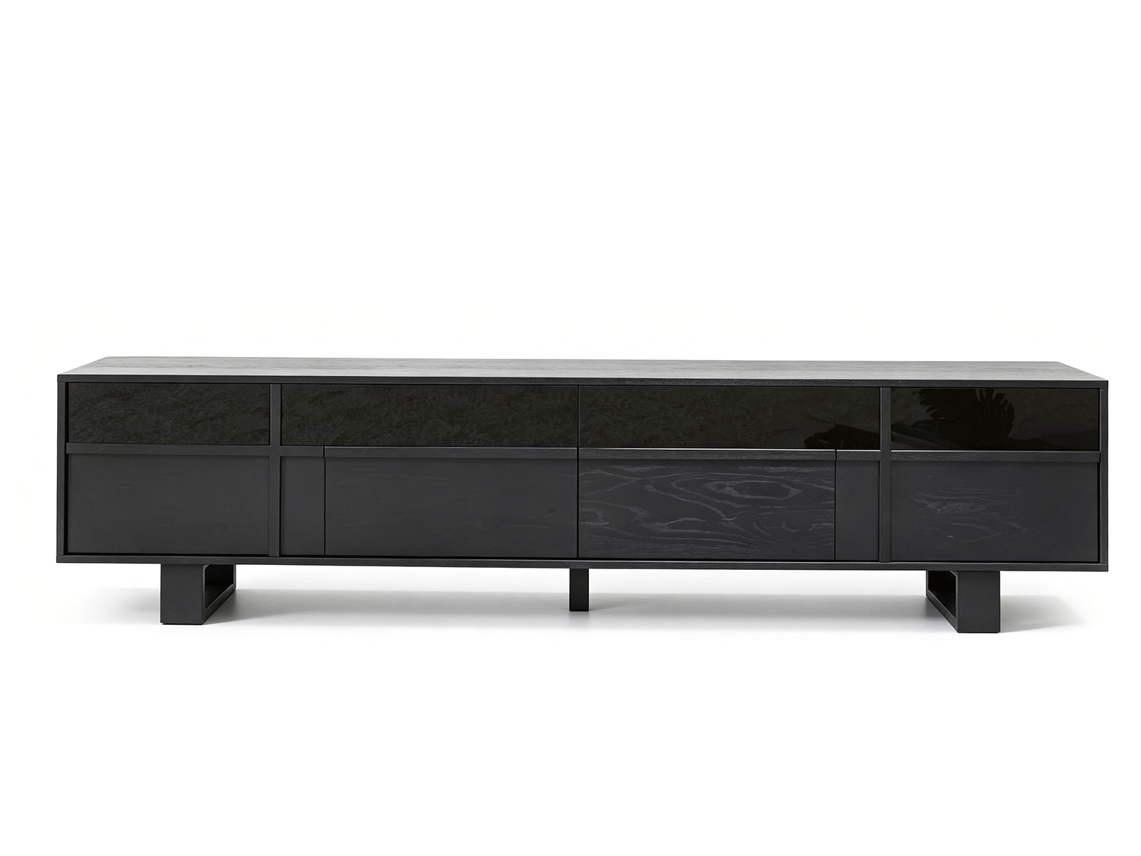 Module — Module Black TV Unit | Geometric Modern Media Console | Lohabour