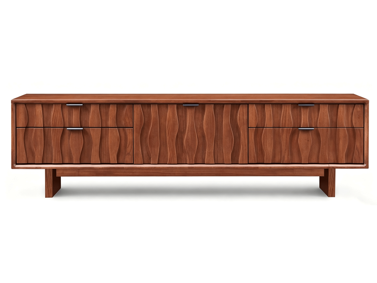 Ripple — Ripple Wood TV Unit | Organic Contemporary Media Console | Lohabour