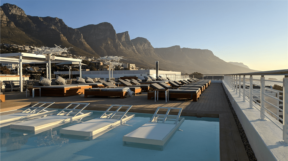 Poolside outdoor furniture · Baptiste Rooftop, Cape Town
